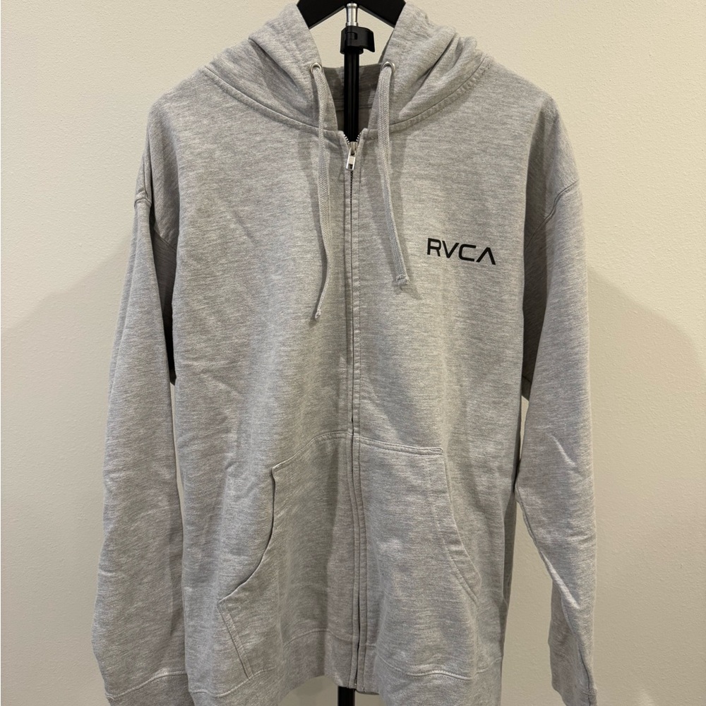 RVCA Light Gray Zip-Up Hoodie
